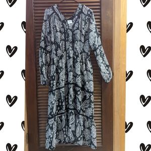 Long sleeved flowy dress with underdress slip